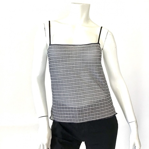 Armani Collezioni Tops - ARMANI COLLEZIONI spaghetti strap sheer stripe top